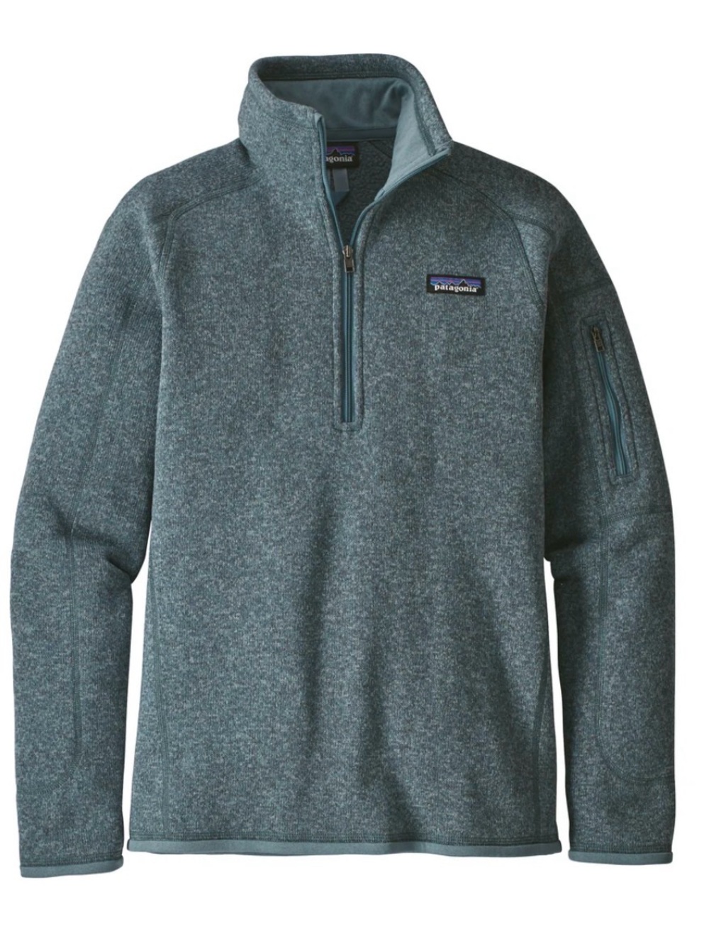 Patagonia Men's Gray 1/4 Zip Mock Neck Logo Pullover Sweatshirt M Fall Outdoor